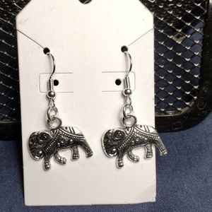 Large Elephant Dangle Earrings